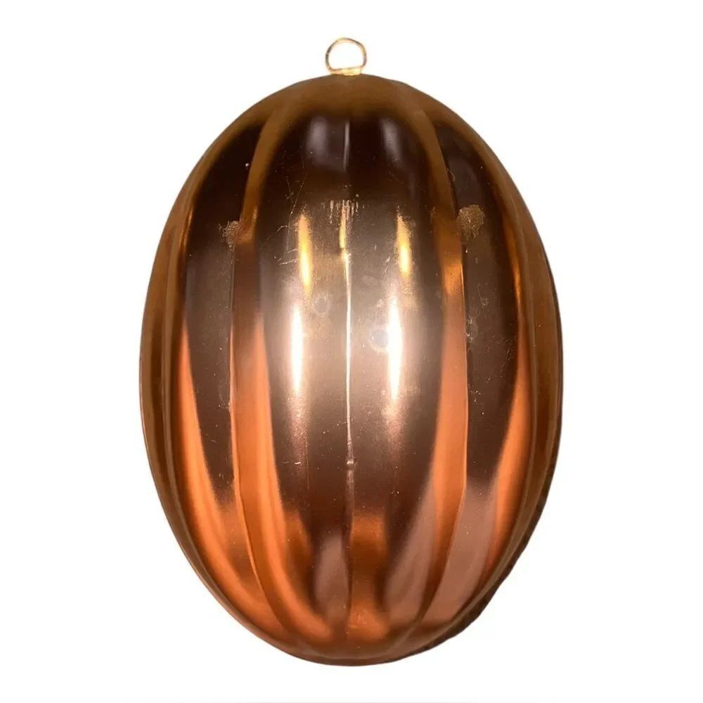 Vintage Jello Mold Copper Colored Aluminum Oval Melon Hanging 2.5 Cups 1950's